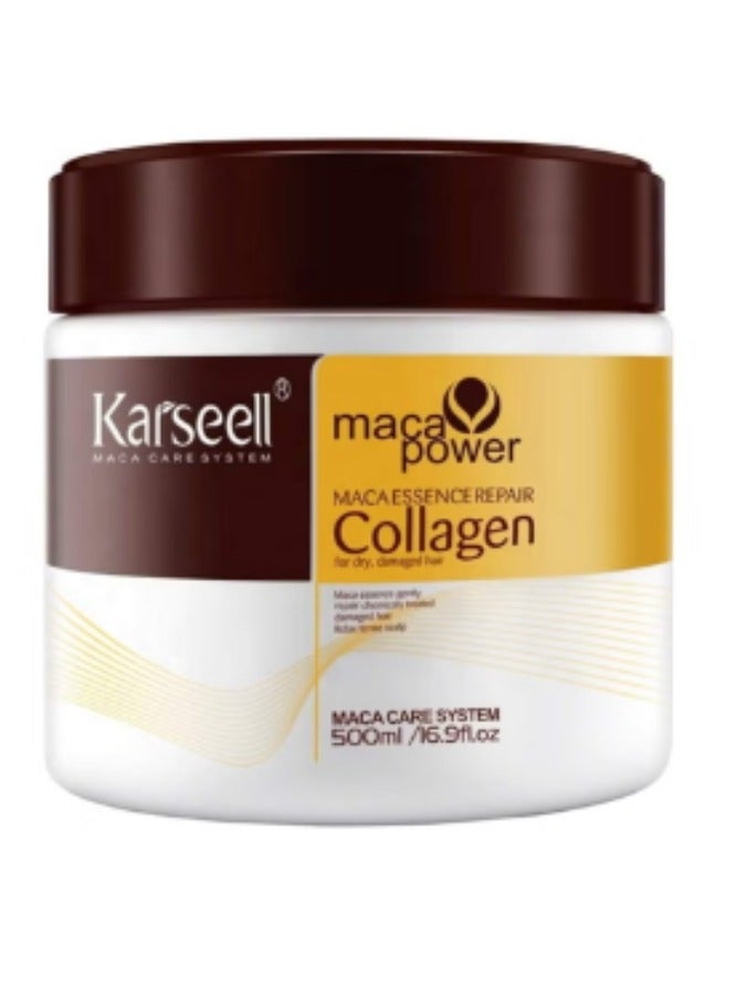 Karseell 3-Piece Karseell Collagen Hair Treatment Deep Repair Conditioning Argan Oil Collagen Hair Mask Essence for Dry Damaged Hair All Hair Types 16.90 oz 500ml - Image 2